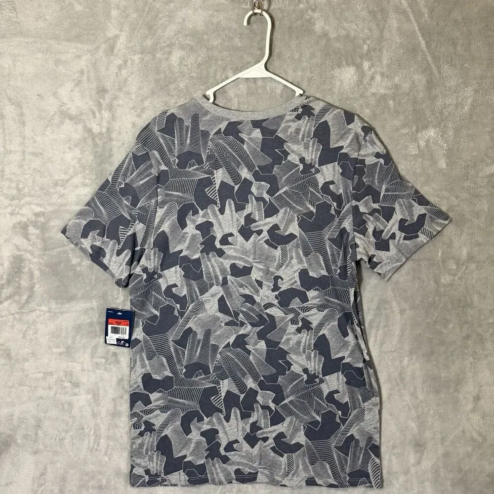 NWT NIKE Shirt L Gray Red White MOVING MOUNTAINS Graphic Spellout Tee Swoosh
